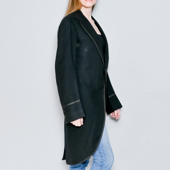 593. BROOKS BROTHERS Antique Vintage Cut Away Long Mens Coat Edwardian Victorian - Picture 2 of 10